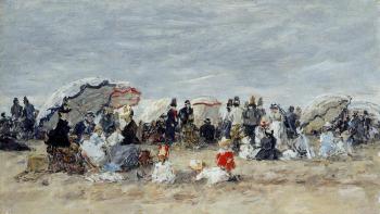 尤金 佈丹 Trouville, Beach Scene